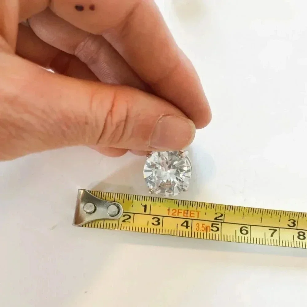 Big Bling Faux Diamond Earrings - Picture 9 of 12